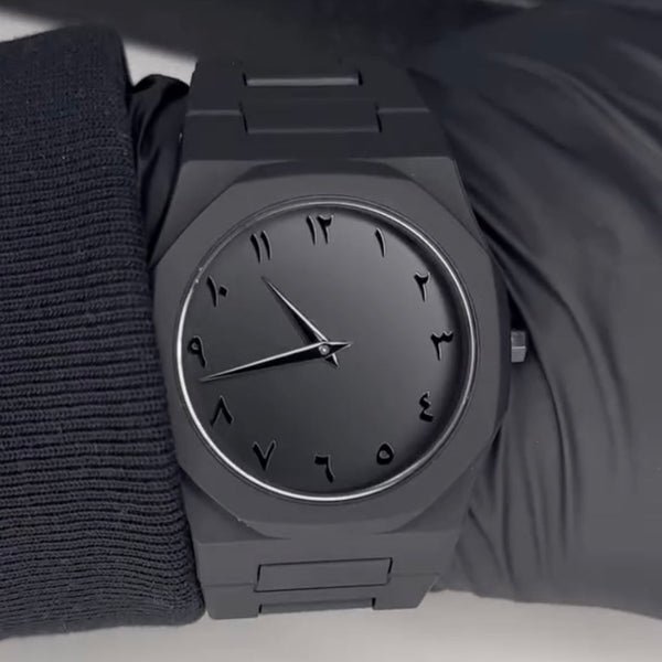 Black Arabic Aura Quartz Watch